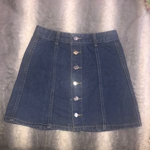 High waisted jean skirt